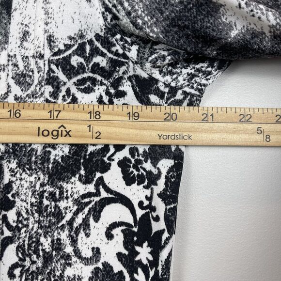 Cocomo Top Small Black White Stretch Popover Blouse Romantic Boho Chic Artsy - Picture 6 of 7